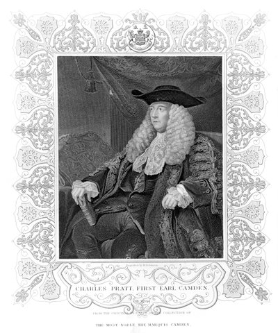 Portrait de Charles Pratt, 1er comte Camden, gravé par H. Robinson - English School