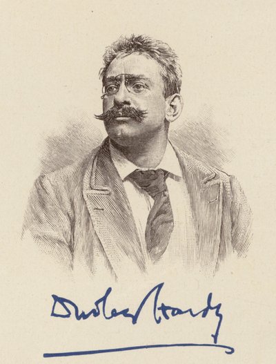 Portrait de Dudley Hardy, caricaturiste (lithographie en couleur) - English School