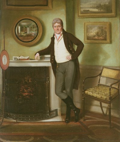 Portrait de George Henckell dans son étude, c.1800 - English School