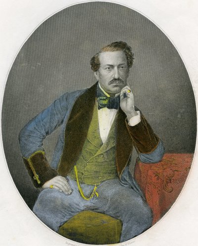 Portrait de Gustavus Vaughan Brooke, vers 1860 (lithographie) - English School