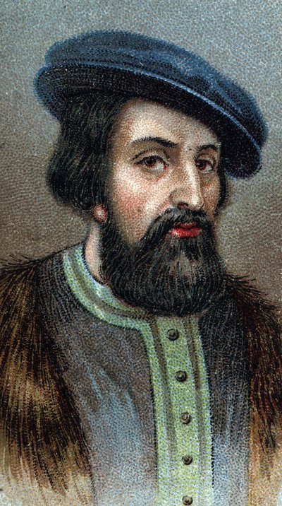Portrait de Hernando Cortés (1485-1547) conquérant anglais - De la série « Leaders of Men » - English School