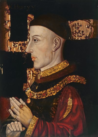 Portrait de Henri V (1387-1422) (pendant la restauration) - English School