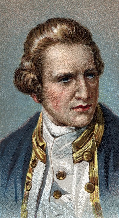 Portrait de James Cook (1728-1779), navigateur britannique - De la série « Leaders of Men » - English School
