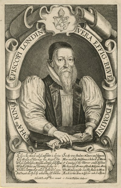 Portrait de John King, évêque de Londres 1611-21 - English School