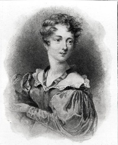 Portrait de Lady Caroline Lamb (née en 1785) (lithographie) (photo n/b) - English School