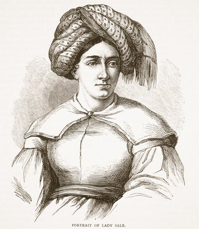 Portrait de Lady Sale, illustration de Cassells Illustrated History of England - English School