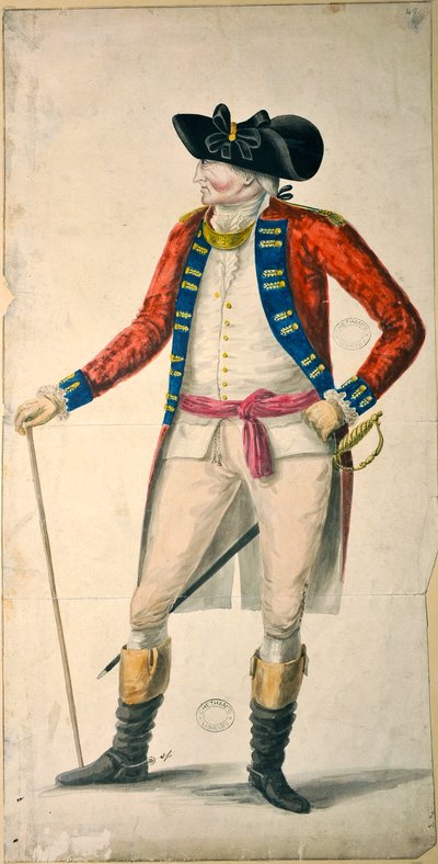 Portrait du lieutenant-colonel Chadwick, fin XVIIIe siècle - English School
