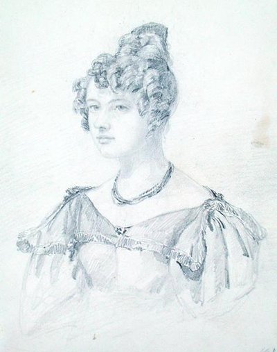 Portrait de M.A.R. par G.B., du carnet de Michael Faraday - English School