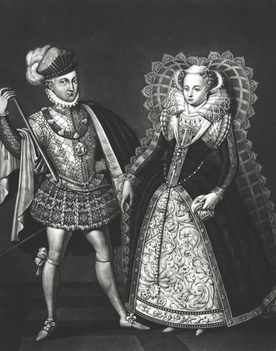 Portrait de Marie Stuart (1542-87) et Henry Stewart, Lord Darnley (1545-67), 29 juin 1565 - English School