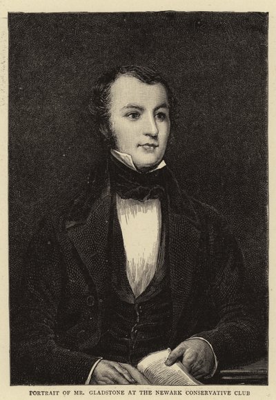 Portrait de M. Gladstone au Newark Conservative Club - English School