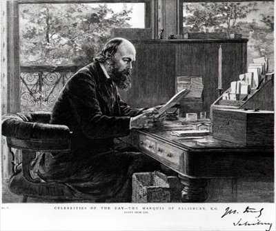Portrait de Robert Arthur Talbot Gascoyne Cecil (1830-1903) le Marquis de Salisbury, dessiné d