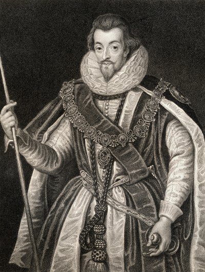 Portrait de Robert Cecil, 1er comte de Salisbury (1563-1612), de Lodges British Portraits, 1823 - English School