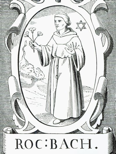 Portrait de Roger Bacon (vers 1220-92), illustration de Science et Littérature au Moyen Âge et à la Renaissance, écrit et gravé par Paul Lacroix, 1878 - English School