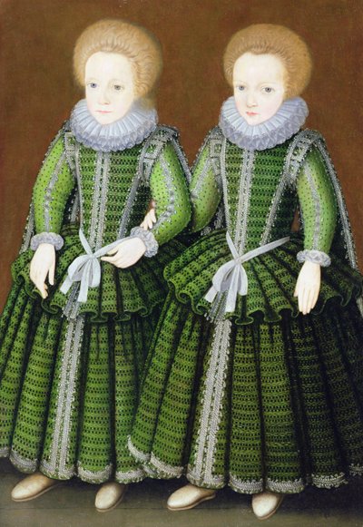 Portrait de Sarah et Elizabeth Poulett de Hinton St. George, Somerset, vers 1600 - English School
