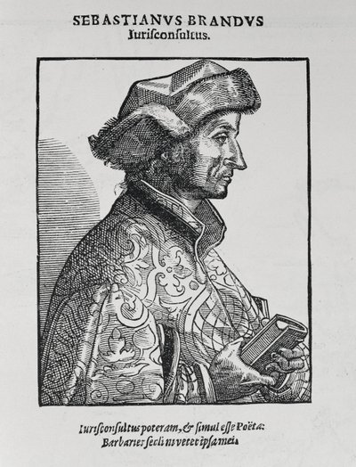 Portrait de Sebastian Brant (c.1458-1521) de The Narrative and Critical History of America, édité par Justin Winsor, Londres, 1886 - English School