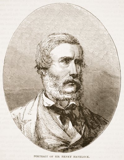 Portrait de Sir Henry Havelock, illustration de Cassells Illustrated History of England - English School