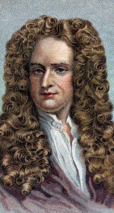 Portrait de Sir Isaac Newton 1642-1727, physicien et mathématicien anglais - De la série « Leaders of Men » - Chromolithographie - École anglaise, 20e siècle - English School