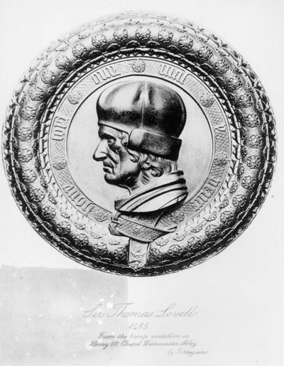 Portrait de Sir Thomas Lovell (d.1524) en 1485, du médaillon en bronze dans la chapelle Henry VII à l