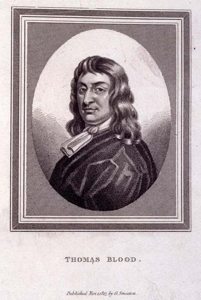 Portrait de Thomas Blood (vers 1618-80), pub. par G. Smeeton - English School