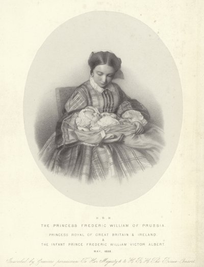 Portrait de Victoria, princesse royale, avec son fils, Frederick William Victor Albert - English School