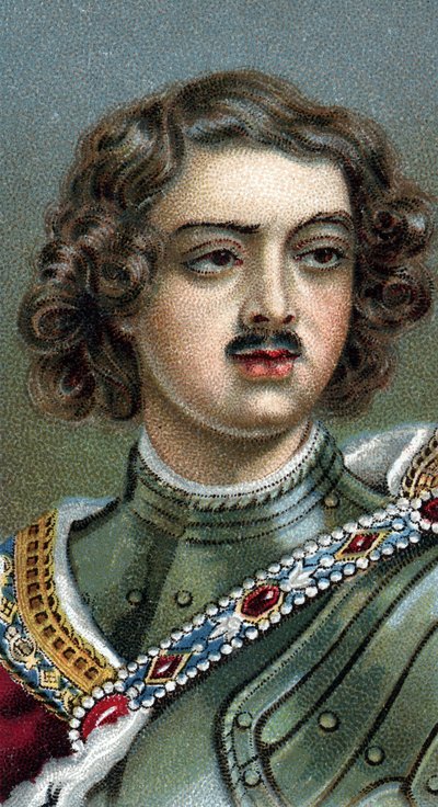 Portrait de Pierre le Grand, Pierre Ier ou Piotr Alexeïevitch Romanov - Pierre Ier le Grand - De la série « Leaders of Men » - Chromolithographie - École anglaise, 20e siècle - English School