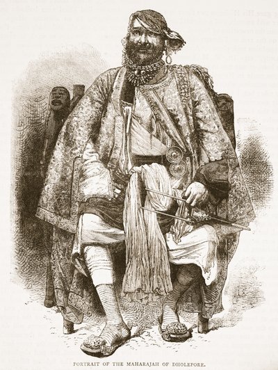 Portrait du Maharajah de Dholepore, illustration de Cassells Illustrated History of England - English School