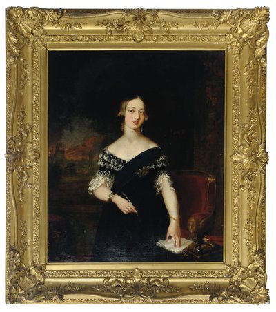 Portrait de la jeune reine Victoria - English School