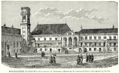 Apprentissage du portugais. - Université de Coimbre (gravure) - English School