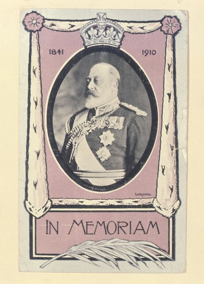 Carte postale commémorant la mort d