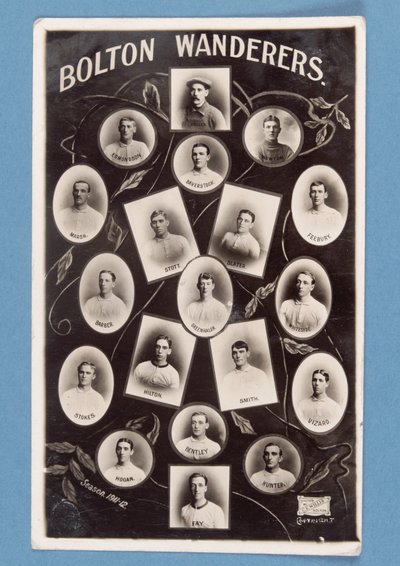 Carte postale des joueurs de Bolton Wanderers FC, saison 1911-12 - English School