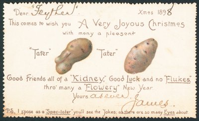 Pommes de terre, Carte de Noël - English School