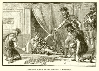 Gardes prétoriens saluant Claude comme imperator - English School