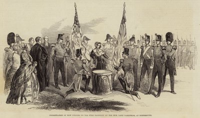 Présentation de nouvelles couleurs au 43ème régiment par l