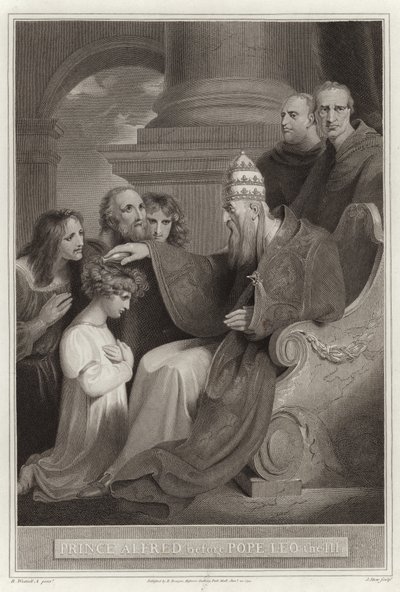 Prince Alfred devant le Pape Léon III - English School