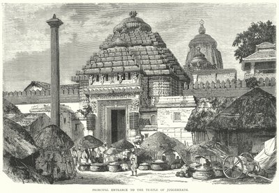 Entrée principale du temple de Juggernath (gravure) - English School