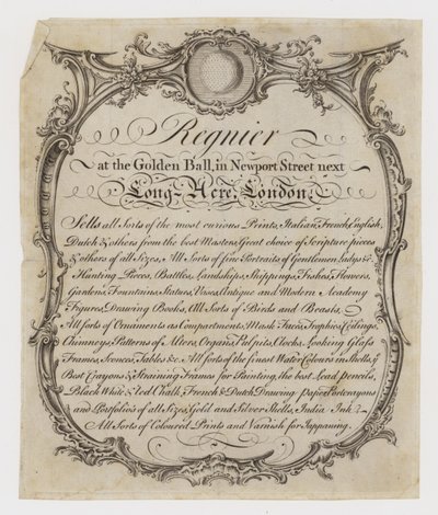 Libraire, Regnier, carte de visite - English School