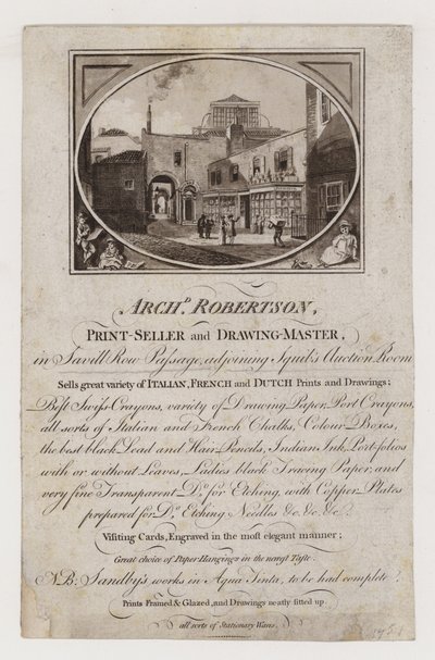 Libraire et maître de dessin, Archibald Robertson, carte de visite - English School