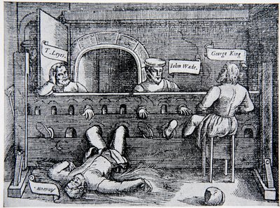 Prisonniers dans la tour des Lollards, de Acts and Monuments par John Foxe (1516-87), 1563, illustration de The History of the Nation - English School