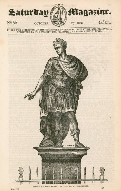 Jardin Privé de Westminster, Statue du roi Jacques II - English School