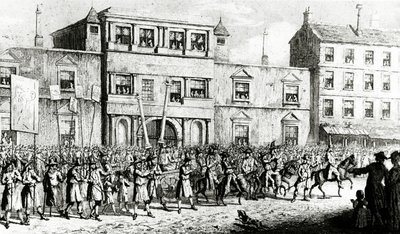 Procession de 1741 à Londres se moquant des francs-maçons, 1843 - English School