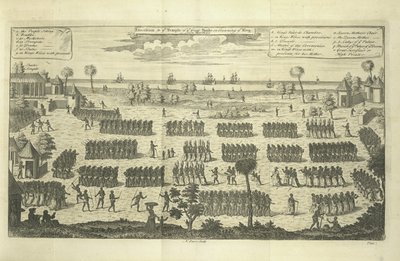 Procession au Temple du Grand Serpent lors du couronnement du Roi, illustration de 