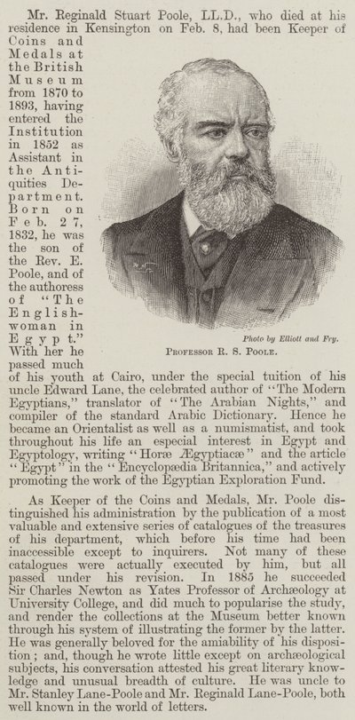Professeur R S Poole (gravure) - English School