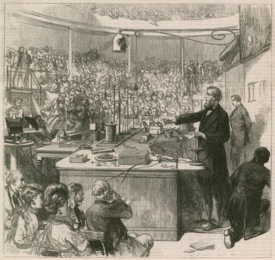 Le professeur Tyndall donnant une conférence à la Royal Institution, 1870 - English School