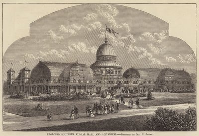Projet de Floral Hall et Aquarium de Southsea (gravure) - English School