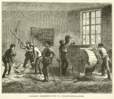 Prussiens battant le blé dans une salle de classe française - English School