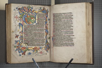 Psautier avec calendrier Sarum, Fol 72 verso fol 73 recto, vers 1425-75 - English School