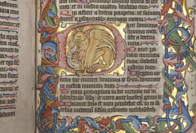Psautier avec calendrier Sarum, Fol 84 recto, détail, c.1425-75 - English School
