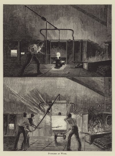Puddlers at Work (gravure) - English School