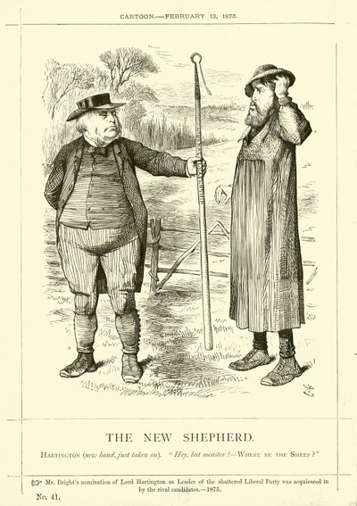 Caricature de Punch concernant John Bright : Le Nouveau Berger - English School