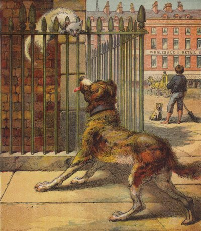 La vie londonienne de Pussy (chromolithographie) - English School